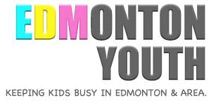 the edmonton youth logo with the words edmonton youth and the words keeping kids busy in edmonton and area